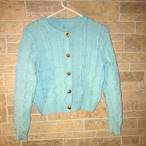 Shein Crop Button Down Sweater